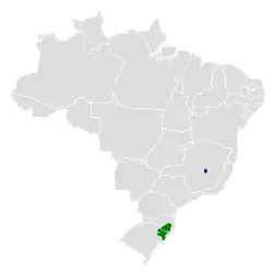 Distribución geográfica de la remolinera colilarga.