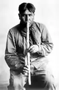 Cipriano García con su flauta en 1909