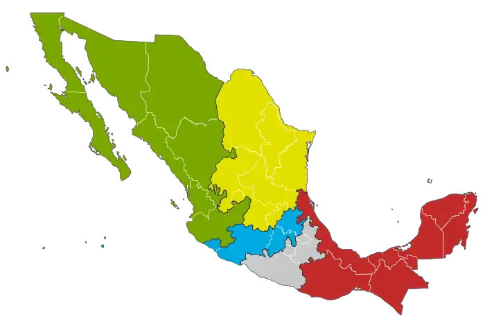 Mapa de México dividido por estados