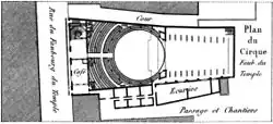 Plano del Cirque Olympique en la rue Faubourg du Temple.
