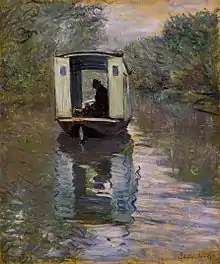 La barca-atelier (1876)por Claude Monet