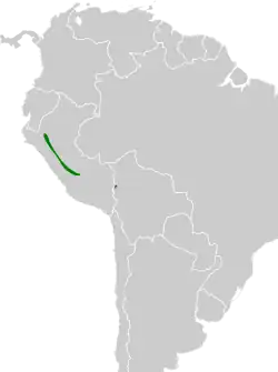 Distribución geográfica del tangara ventrigualdo.