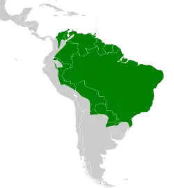 Distribución geográfica del mosquero parduzco.