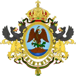 Escudo y sello del Imperio de 1864 a 1867, oficializado por decreto del 1 de noviembre de 1865 por Maximiliano.