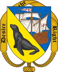 Escudo de armas de la Fuerza de Defensa de las Islas Malvinas.