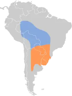 Distribución geográfica del cuclillo ceniciento.