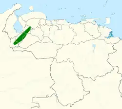 Distribución geográfica del inca alirrufo.