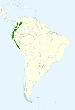 Distribución geográfica del inca acollarado.