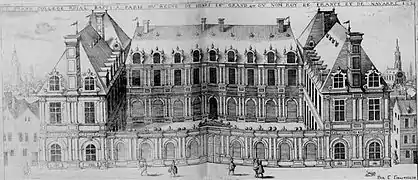 Le Collège royal en París, dibujado en 1612