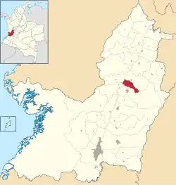Andalucía ubicada en Valle del Cauca