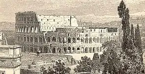 Colosseum Roma por Heinrich August Pierer (1891), grabado.