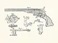 Ilustraciones de la patente del Colt Paterson "Holster Model" ("Modelo para pistolera").