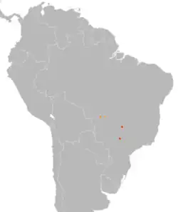 Disstribución geográfica de la columbina ojiazul.
