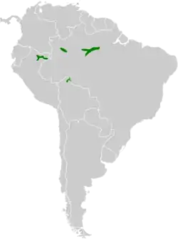 Distribución geográfica del conirrostro pechigrís.