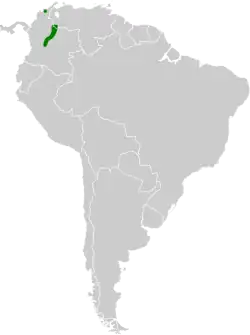 Distribución geográfica del conirrostro rufo.