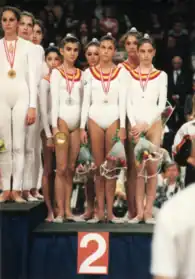 El conjunto español con la plata en el podio de la final de 5 aros.
