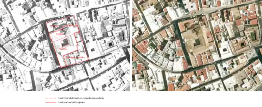 Plano de la antigua ubicación del convento de la Orden de la Merced.