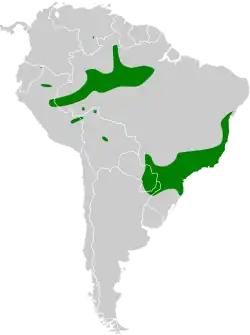 Distribución geográfica del bienteveo trilistado.