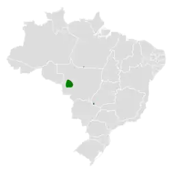 Distribución geográfica de la tangara picuda.