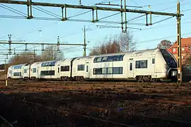 Unidad de tren de dos pisos en Suecia.