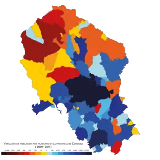 Variación de la población entre 2001 y 2011