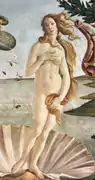 El nacimiento de Venus de Botticelli (fragmento)