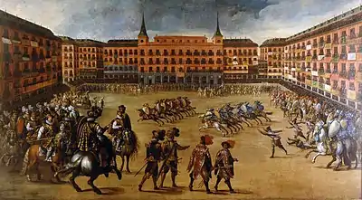 Juego de cañas en la Plaza Mayor de Madrid, 1623.