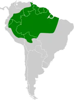 Distribución geográfica del mosquero terrestre norteño.