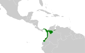 Distribución geográfica del cotinga azul.