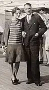 Pareja recién casada en un crucero, 1929.