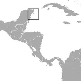 Distribución geográfica del vireo de Cozumel.