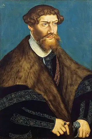 Retrato de Felipe I de Pomerania por Lucas Cranach el Joven.