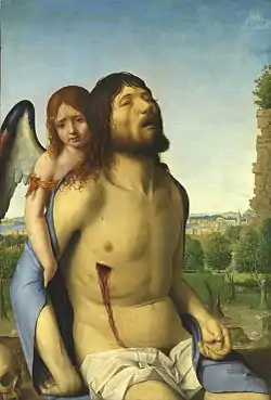 Cristo muerto sostenido por un ángel (Antonello da Messina).
