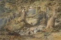 Cruzando el Taramakau, Nicholas Chevalier (1866)