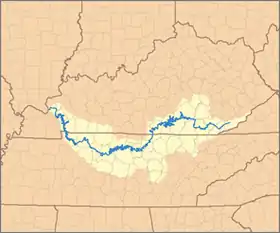 Río Cumberland que fluye por el centro-norte del estado.
