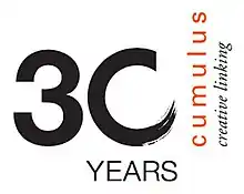 Cumulus Association 30-years anniversary logo.