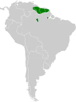 Distribución geográfica de la tangara dorsiazul.