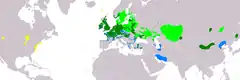 Distribución de Cygnus olor