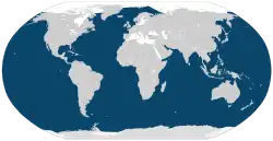 Distribución de la ballena jorobada (en azul)