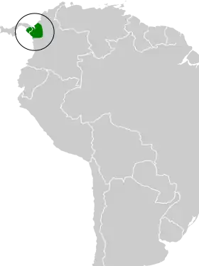 Distribución geográfica del dacnis verdoso.