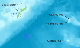 Mapa de Ubicación dentro de las islas Okinawa