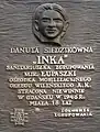 Placa Conmemorativa Danuta Siedzikówna en Gdańsk catedral.