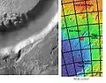 Dao Vallis, visto por THEMIS . Haga clic en la imagen para ver la relación de Dao Vallis con otras características cercanas.