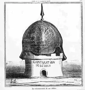 La capitulación de Sedán. Litografía publicada en Le Charivari, 1870.
