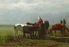 Alimentando terneros.