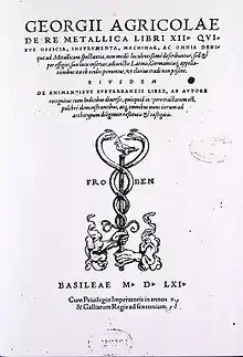 Portada de De re metallica, liber XII.