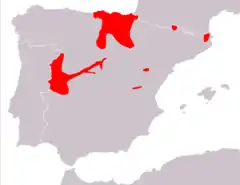 Distribución del pico menor en España.