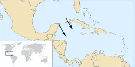 Distribución geográfica de la reinita de las Caimán.
