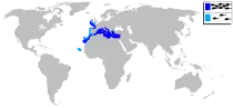 Distribución del dentón común