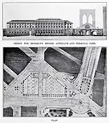 Diseño para el acceso y la terminal del puente de Brooklyn, 1906